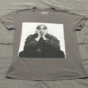 2PAC Gray Graphic T-Shirt
